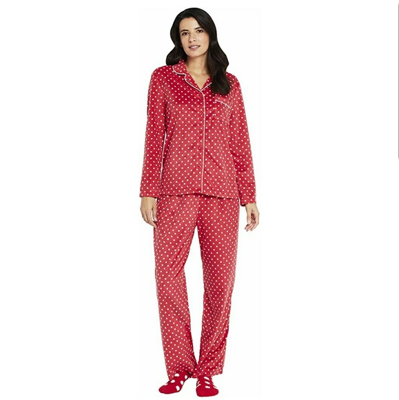 Karen Neuburger Other - Minky Fleece Polka Dot Pajama Holiday Sleepwear